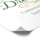 Gepersonaliseerde Green Dragons Geboortestatistiek Poster (Hoek)