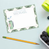 Gepersonaliseerde Green Gingham Golf Kinder Lunch  Post-it® Notes