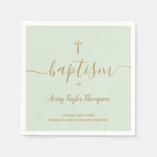 Gepersonaliseerde Green Gold Cross doop elegant Servet