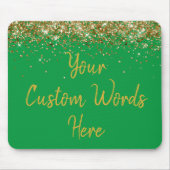 Gepersonaliseerde Green & Gold Gamer Haar verjaard Muismat (Voorkant)