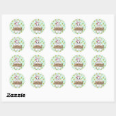 Gepersonaliseerde Green Happy Easter voor uw Stick Ronde Sticker (Vel)