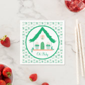 Gepersonaliseerde Green House Oh Baby shower Servet (Insitu)
