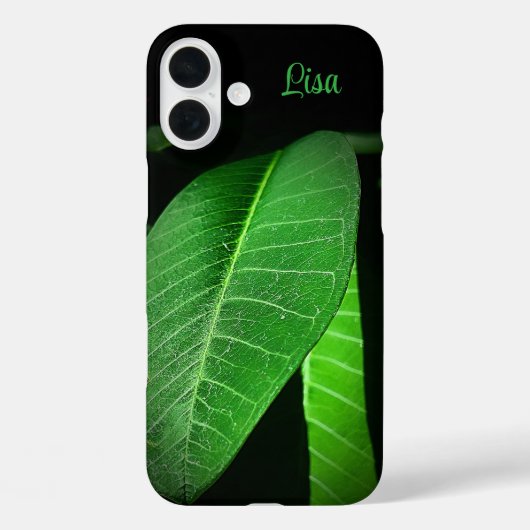 Gepersonaliseerde Green Leaf Apple iPhone Case (Achterkant)