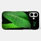 Gepersonaliseerde Green Leaf Apple iPhone Case (Achterkant (horizontaal))