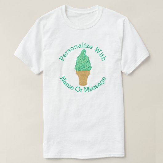GEPERSONALISEERDE Green Mint Ice Cone T-shirt (Design voorkant)