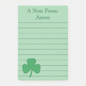 Gepersonaliseerde Green Shamrock Post merkt op Post-it® Notes (Voorkant)