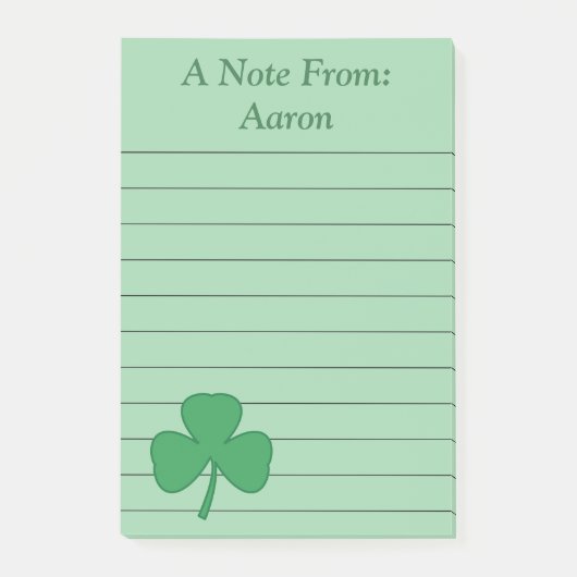 Gepersonaliseerde Green Shamrock Post merkt op Post-it® Notes (Voorkant)