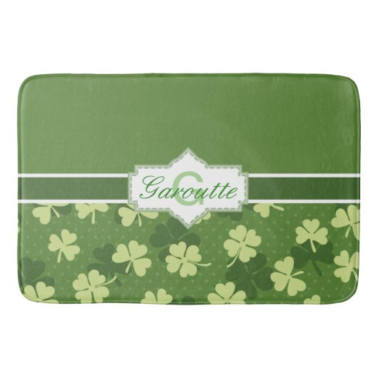 Gepersonaliseerde Green Shamrock St Patricks Day Badmat (Voorkant)