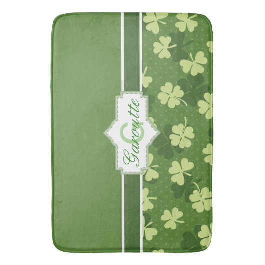 Gepersonaliseerde Green Shamrock St Patricks Day Badmat (Voorkant Verticaal)