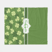 Gepersonaliseerde Green Shamrock St Patricks Day Fleece Deken (Voorkant (Horizontaal))