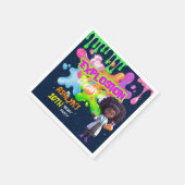 Gepersonaliseerde Green Slime Curly Hair Girl Scie Servet (Hoek)