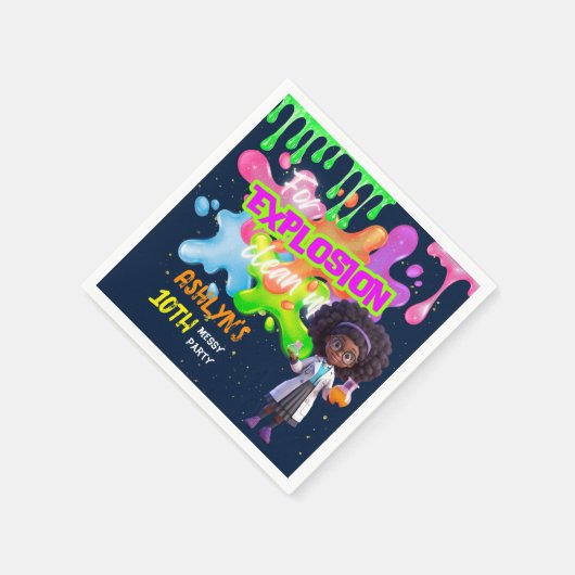 Gepersonaliseerde Green Slime Curly Hair Girl Scie Servet (Hoek)