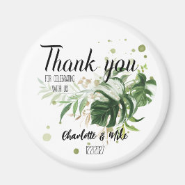 Gepersonaliseerde Greenery Boho Huwelijksgunst Cad Magneet