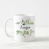 Gepersonaliseerde Greenery Bridesmaid Gift Koffiemok (Links)