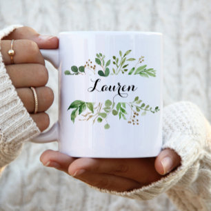 Gepersonaliseerde Greenery Bridesmaid Gift Koffiemok