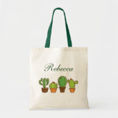 Gepersonaliseerde Greenery Cactus Planten Tote Bag (Voorkant)