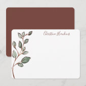 Gepersonaliseerde Greenery laat roestbakkerij Notitiekaartje (Voorkant / Achterkant)