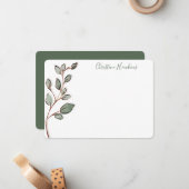 Gepersonaliseerde Greenery laat rotsachtige Statio Notitiekaartje (Voorkant / Achterkant in situ)