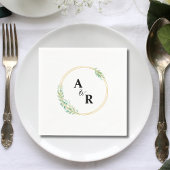 Gepersonaliseerde Greenery Monogram Trouwcocktail Servet