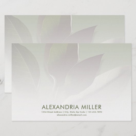 Gepersonaliseerde Greenery Stationery met de Info Briefpapier (Voorkant / Achterkant)