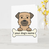 Gepersonaliseerde Grens Terrier Kaart (Gele Bloem)
