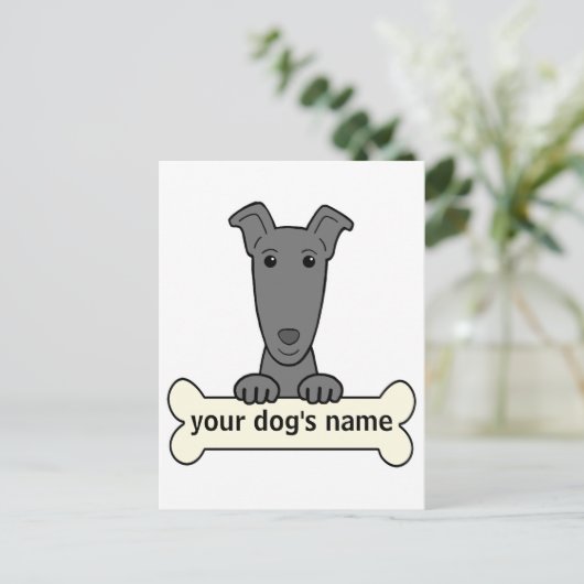 Gepersonaliseerde Greyhound Briefkaart (Staand voorkant)