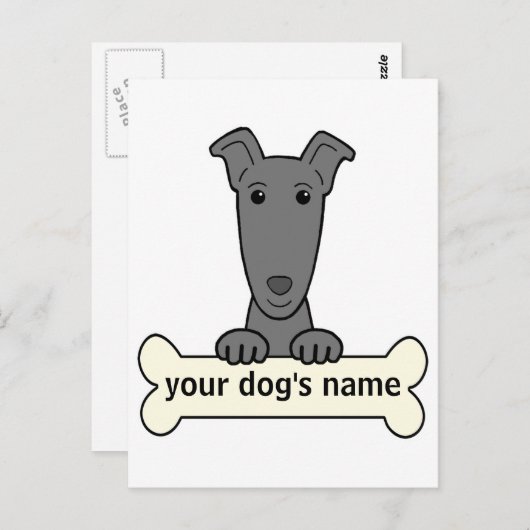 Gepersonaliseerde Greyhound Briefkaart (Voorkant / Achterkant)