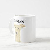 Gepersonaliseerde Greyhound Dog Beverage Coaster Koffiemok (Voorkant links)
