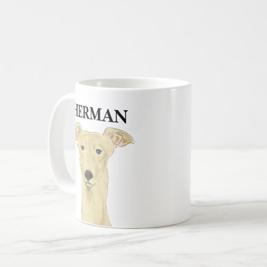 Gepersonaliseerde Greyhound Dog Beverage Coaster Koffiemok (Voorkant links)