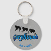 Gepersonaliseerde Greyhound Dogs uitvoeren Sleutelhanger (Voorkant)