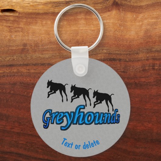 Gepersonaliseerde Greyhound Dogs uitvoeren Sleutelhanger (Voorkant)