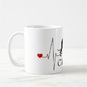 Gepersonaliseerde Greyhound Whippet Love Dog Heart Koffiemok (Links)