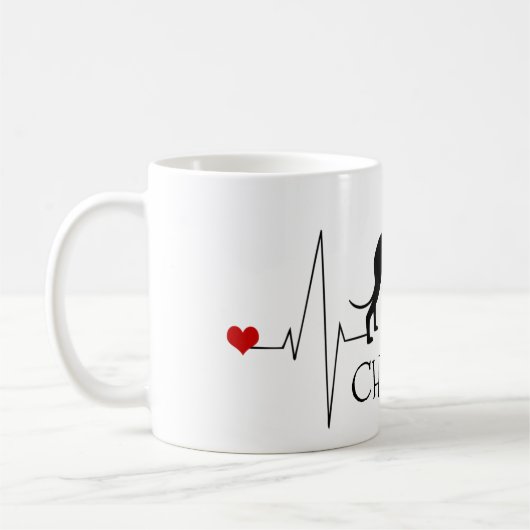 Gepersonaliseerde Greyhound Whippet Love Dog Heart Koffiemok (Links)