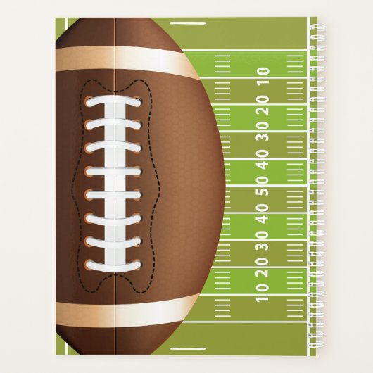 Gepersonaliseerde Grid Iron Football op het veld Planner (Achterkant)