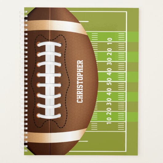 Gepersonaliseerde Grid Iron Football op het veld Planner (Voorkant)