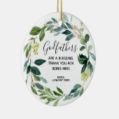 Gepersonaliseerde Griekse godfather-kerstversierin Keramisch Ornament (Rechts)