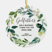 Gepersonaliseerde Griekse godfather-kerstversierin Keramisch Ornament (Voorkant)