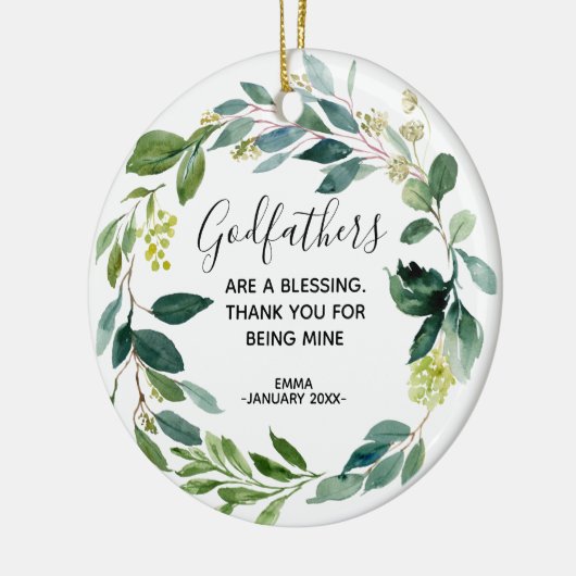 Gepersonaliseerde Griekse godfather-kerstversierin Keramisch Ornament (Links)