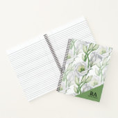 Gepersonaliseerde grienery floral monogram name in notitieboek (Binnen)