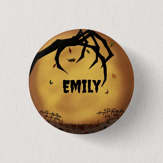 Gepersonaliseerde griezelige hand Emo Ronde Button 3,2 Cm (Voorkant)