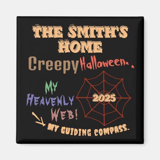 Gepersonaliseerde griezelige kleurrijke Halloween  Magneet (Voorkant)