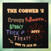 Gepersonaliseerde griezelige kleurrijke Halloween  Raamsticker (Vel 3)