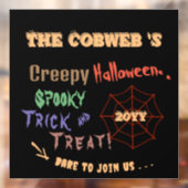 Gepersonaliseerde griezelige kleurrijke Halloween  Raamsticker (Vel 2)