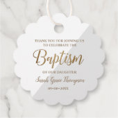 Gepersonaliseerde Grijs Baby meisje doop dank u Bedankjes Labels (Achterkant)