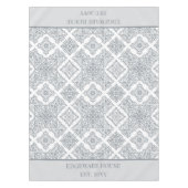 Gepersonaliseerde grijs en wit Spaans Tegels Patro Tafelkleed (Voorkant)