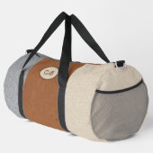 Gepersonaliseerde Grijs, Ivoor, en Bruine Duffel B Plunjezak (Rechterhoek)