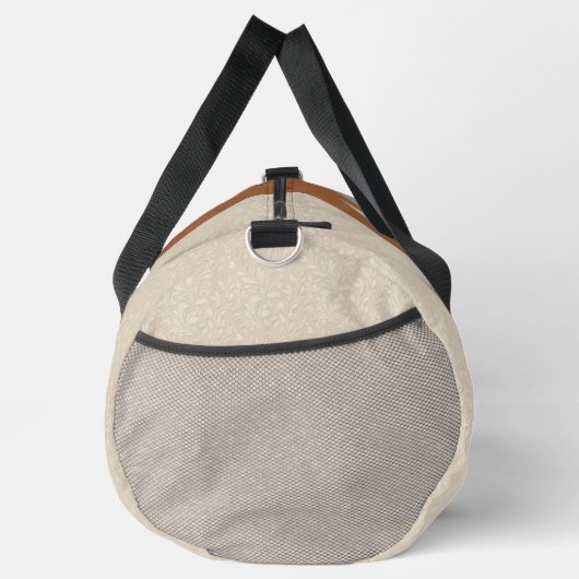 Gepersonaliseerde Grijs, Ivoor, en Bruine Duffel B Plunjezak (Rechts)