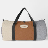 Gepersonaliseerde Grijs, Ivoor, en Bruine Duffel B Plunjezak (Achterkant)