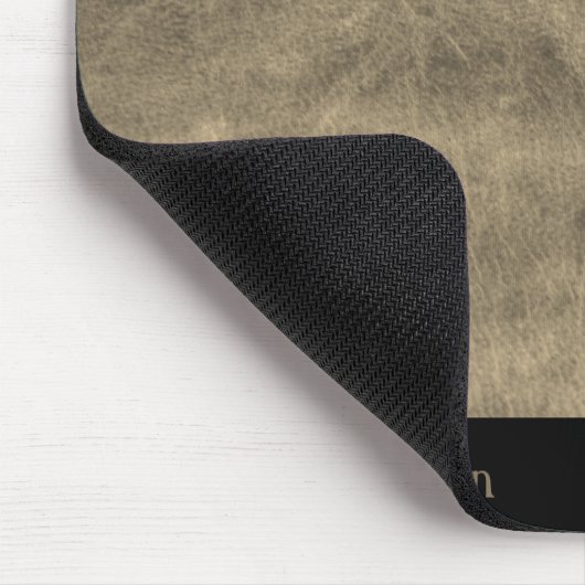 Gepersonaliseerde Grijs Lederen Muismat met Initia (Hoek)