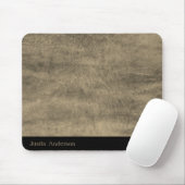 Gepersonaliseerde Grijs Lederen Muismat met Initia (Met muis)